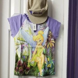 NWT Tinkerbell Shirt & Hat from Disneyland Resort